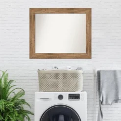 34" X 28" Non-Beveled Owl Wood Bathroom Wall Mirror Brown - Amanti Art -Umbra Home Decor Shop GUEST 3ab73aea b67b 45f8 ab91 eb5956b1411a