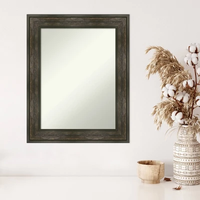 24" X 30" Non-Beveled Rail Rustic Char Wall Mirror - Amanti Art 4 24" X 30" Non-Beveled Rail Rustic Char Wall Mirror - Amanti Art - Image 4