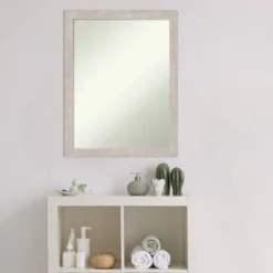 21" X 27" Non-Beveled Marred Wood Bathroom Wall Mirror Silver - Amanti Art -Umbra Home Decor Shop GUEST 3b07f23c c7c7 4b2a b332 62b8305cf32e