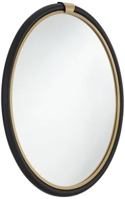 Noble Park Kensington Round Vanity Wall Mirror Modern Glam Black Gold Wood Frame 32" Wide Bathroom Bedroom Living Room Home House Office -Umbra Home Decor Shop GUEST 3b506fe6 5637 4715 acb4 e4124ec5994d
