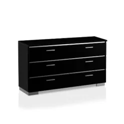 2pc Shorehaven Contemporary Dresser And Mirror Set Black/Chrome - MiBasics -Umbra Home Decor Shop GUEST 3b539272 c064 4f21 a2e5 2bc85173e7b5