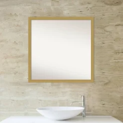 28" X 28" Non-Beveled Grace Narrow Bathroom Wall Mirror Brushed Gold - Amanti Art -Umbra Home Decor Shop GUEST 3b53b23d 5a3a 45fe b393 202f0cb7745a