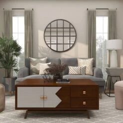 Metal Wall Mirror With Grid Frame Black - CosmoLiving By Cosmopolitan -Umbra Home Decor Shop GUEST 3bacbf3f c127 4942 86c8 0457e1624b61