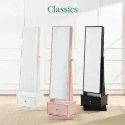 Best Choice Products 360 Swivel Standing Mirrored Jewelry Cabinet, LED-Lit Makeup Organizer W/ Mirror -Umbra Home Decor Shop GUEST 3c0912c0 13a9 49fc 9348 f6d9a8270817