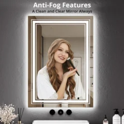 Large Bathroom Mirror With LED Lights, LED Vanity Mirror For Bathroom, 3 Adjustable Colors Of Lights, Anti-Fog, Backlit + Front Lit, Stepless Dimming -Umbra Home Decor Shop GUEST 3c17992a 201f 4976 b513 ca51043ea597