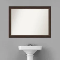 43" X 32" Non-Beveled Lara Wood Bathroom Wall Mirror Bronze - Amanti Art -Umbra Home Decor Shop GUEST 3c6ffc0a 9046 4647 ad13 e6dd6c6b0595