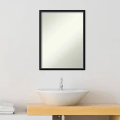 19" X 25" Non-Beveled Lucie Wood Bathroom Wall Mirror Black - Amanti Art -Umbra Home Decor Shop GUEST 3d13c9c4 06da 443a 8d84 9e41bc60111e