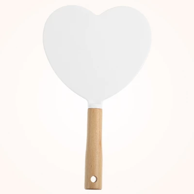 Unique Bargains Heart Wood Handle Vanity Portable Handheld Cosmetic Makeup Mirror 1Pc 4 Unique Bargains Heart Wood Handle Vanity Portable Handheld Cosmetic Makeup Mirror 1Pc - Image 4