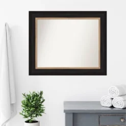 35" X 29" Non-Beveled Vogue Black Bathroom Wall Mirror - Amanti Art -Umbra Home Decor Shop GUEST 3d997027 ced5 4730 a70c 7188c2933f81