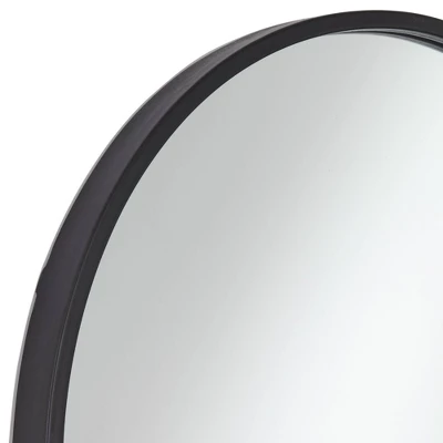 Uttermost Rapido Oval Vanity Decorative Wall Mirror Modern Matte Black Iron Frame 24" Wide For Bathroom Bedroom Living Room Home Office House Entryway 2 Uttermost Rapido Oval Vanity Decorative Wall Mirror Modern Matte Black Iron Frame 24" Wide For Bathroom Bedroom Living Room Home Office House Entryway - Image 2
