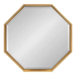 31.5" X 31.5" Calter Large Octagon Framed Wall Mirror Gold - Kate And Laurel