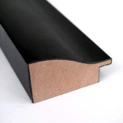 31" X 25" Non-Beveled Steinway Black Scoop Wood Bathroom Wall Mirror - Amanti Art