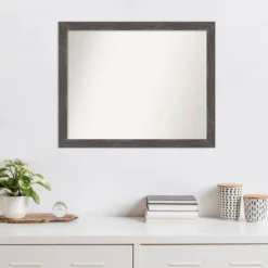 31" X 25" Non-Beveled Woodridge Rustic Gray Wood Wall Mirror - Amanti Art -Umbra Home Decor Shop GUEST 3eea9916 3bde 448a bdf0 6a12330ff20e