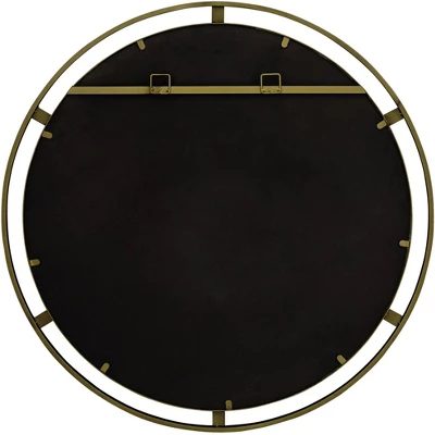 Uttermost Crest Round Vanity Decorative Wall Mirror Rustic Distressed Bronze Antiqued Gold Metal Frame 34" Wide For Bathroom Bedroom Living Room House 5 Uttermost Crest Round Vanity Decorative Wall Mirror Rustic Distressed Bronze Antiqued Gold Metal Frame 34" Wide For Bathroom Bedroom Living Room House - Image 5