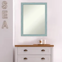 20" X 26" Non-Beveled Sky Blue Rustic Wood Wall Mirror - Amanti Art -Umbra Home Decor Shop GUEST 3fbb603e c65f 46f1 9c00 5f4ae4a152d1