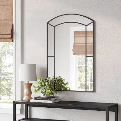 24"x 36" Window Pane Wall Mirror Black - Threshold™: Modern Style, Rounded Rectangle, No Assembly Required 1 24"x 36" Window Pane Wall Mirror Black - Threshold™: Modern Style, Rounded Rectangle, No Assembly Required