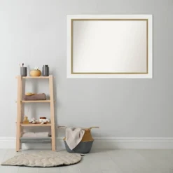 43" X 32" Non-Beveled Eva Bathroom Wall Mirror White - Amanti Art: Modern Rectangle, Wall Mount, Includes Hardware -Umbra Home Decor Shop GUEST 41719755 b846 4142 92f4 fb28041b6337