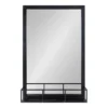 20" X 30" Jackson Metal Framed Decorative Wall Mirror With Shelf Black - Kate & Laurel All Things Decor