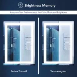 Remy Rectangular Frameless Anti-Fog Aluminum Front-lit Tri-color LED Bathroom Vanity Mirror With Smart Touch Control - JONATHAN Y -Umbra Home Decor Shop GUEST 41abba04 5ddc 4570 a6d8 51b618435fad