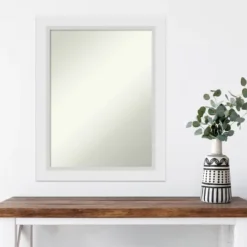 22" X 28" Non-Beveled Blanco White Wood Wall Mirror - Amanti Art -Umbra Home Decor Shop GUEST 41d1aad1 fedb 4176 898a 085c31e8d2fd