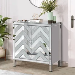 Buck 31.5" W 2 Mirror M Shape Design Multi-functional Retro Entryway Storage Cabinet With 1 Adjustable Inner Shelf-Maison Boucle -Umbra Home Decor Shop GUEST 42461e91 78fa 4d1f 9117 5861e362b909