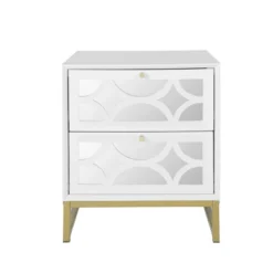Averina 2 Drawers 45° Splicing White Mirror Front Nightstand With Storage - The Pop Maison -Umbra Home Decor Shop GUEST 425f4fc2 18be 4f6a bee7 af6d70601b21 1