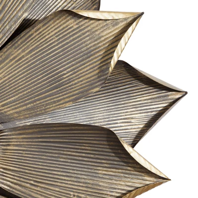 Metal Starburst Wall Mirror Light Brown - Olivia & May 3 Metal Starburst Wall Mirror Light Brown - Olivia & May - Image 3