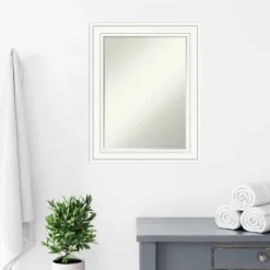 Amanti Art Craftsman White Petite Bevel Wood Bathroom Wall Mirror 29 X 23 In. -Umbra Home Decor Shop GUEST 42df849e 0230 4520 afca eb246fd1b97c