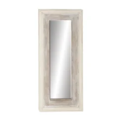Rectangle Farmhouse Wood Wall Mirror White - Olivia & May -Umbra Home Decor Shop GUEST 4335b30a 7927 4e79 80d2 aa45d313ed87