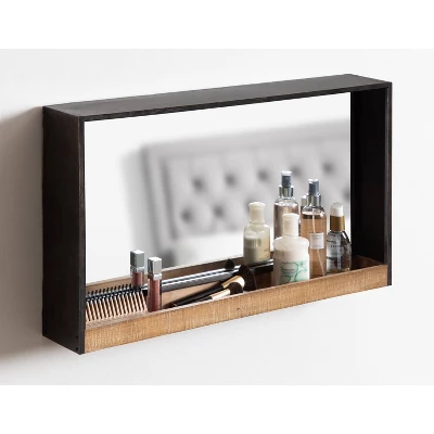 28" X 16" Mehta Functional Wall Mirror Rustic Brown - Kate & Laurel All Things Decor 5 28" X 16" Mehta Functional Wall Mirror Rustic Brown - Kate & Laurel All Things Decor - Image 5