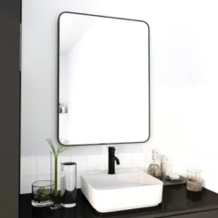 Modern Bathroom Mirrors For Wall, Lightweight Aluminum Frame Bathroom Vanity Mirror, Vertical & Horizontal Wall Mounted Mirror, Bathroom Furniture