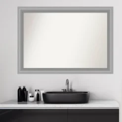 41" X 29" Non-Beveled Peak Polished Nickel Narrow Bathroom Wall Mirror - Amanti Art -Umbra Home Decor Shop GUEST 43e20590 2273 417a b7e8 66315d0fc34c