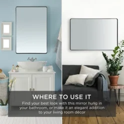 Best Choice Products 24x36in Recessed Bathroom Vanity 2-Way Wall Mirror W/ Rounded Corners, Anti-Blast Film -Umbra Home Decor Shop GUEST 445601d4 632e 4eb3 b4bd 9eb962694f9b