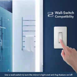 Remy Rectangular Frameless Anti-Fog Aluminum Front-lit Tri-color LED Bathroom Vanity Mirror With Smart Touch Control - JONATHAN Y -Umbra Home Decor Shop GUEST 44b1f331 d825 4250 a2c8 6cf761aaefd8