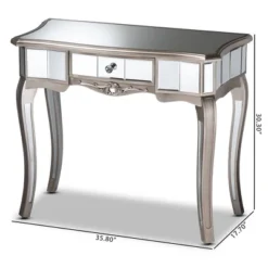 Elgin Brushed Wood And Mirrored Glass 1 Drawer Console Table Silver/Mirror - Baxton Studio 13 Elgin Brushed Wood And Mirrored Glass 1 Drawer Console Table Silver/Mirror - Baxton Studio -Umbra Home Decor Shop GUEST 4527e58a 4b92 491b 9078 30a29aea7539