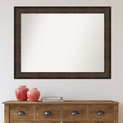 44" X 33" Non-Beveled Ridge Bronze Bathroom Wall Mirror - Amanti Art 6 44" X 33" Non-Beveled Ridge Bronze Bathroom Wall Mirror - Amanti Art - Image 6