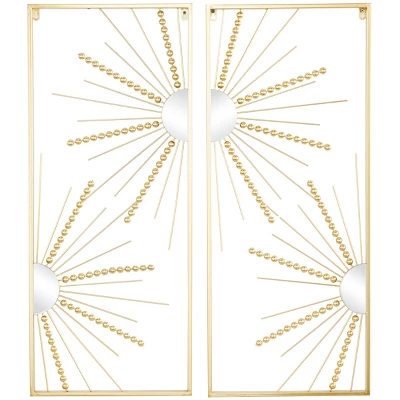 Set Of 2 Geometric Half Moon Mirror Wall Decors With Gold Frame - CosmoLiving By Cosmopolitan 3 Set Of 2 Geometric Half Moon Mirror Wall Decors With Gold Frame - CosmoLiving By Cosmopolitan - Image 3