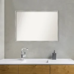 39" X 28" Non-Beveled Shiplap White Narrow Wood Bathroom Wall Mirror - Amanti Art -Umbra Home Decor Shop GUEST 4552a9a4 4937 4ac9 87b8 62d13e72fd51