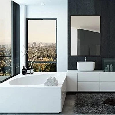 Hamilton Hills 30" X 40" Rectangular Wenge Framed Mirror 4 Hamilton Hills 30" X 40" Rectangular Wenge Framed Mirror - Image 4