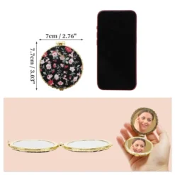 Unique Bargains Compact Round Mini Mirror For Purse 1 Pc