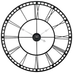 39" Tower Wall Mirror Black - Infinity Instruments: Oversized, Roman Numerals, High Torque Movement