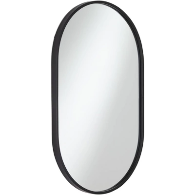 Uttermost Rapido Oval Vanity Decorative Wall Mirror Modern Matte Black Iron Frame 24" Wide For Bathroom Bedroom Living Room Home Office House Entryway 4 Uttermost Rapido Oval Vanity Decorative Wall Mirror Modern Matte Black Iron Frame 24" Wide For Bathroom Bedroom Living Room Home Office House Entryway - Image 4