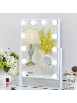 Fenchilin Lighted Hollywood Makeup Vanity Mirror With Smart Touch Control, 3 Color Options, Dimmable Light, 10X Magnification And 360 Degree Rotation -Umbra Home Decor Shop GUEST 47696398 dc5f 4fed 85b1 873e2be6c1ee
