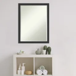 Amanti Art Mezzanotte Black Petite Bevel Wood Bathroom Wall Mirror 26 X 20 In. -Umbra Home Decor Shop GUEST 47e50cf4 5de0 4ba5 a053 f8881c08f5a8