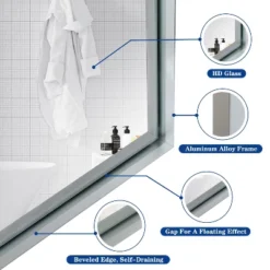 40x30inch Silver Rectangular Wall-mounted Beveled Bathroom Mirror,Square Angle Metal Frame Wall Mounted Bathroom Mirrors For Wall 17 40x30inch Silver Rectangular Wall-mounted Beveled Bathroom Mirror,Square Angle Metal Frame Wall Mounted Bathroom Mirrors For Wall -Umbra Home Decor Shop GUEST 4895b086 c5f5 4393 9d91 e46a3f2af0d1