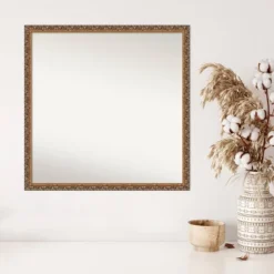 28" X 28" Non-Beveled Antique Bronze Wood Wall Mirror - Amanti Art -Umbra Home Decor Shop GUEST 489828b3 8a70 4d5c 9a38 63e65beb0fc6