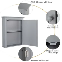 Costway Bathroom Mirror Cabinet Wall Mounted Adjustable Shelf Medicine Grey/Black -Umbra Home Decor Shop GUEST 4921cd55 d783 4901 9306 3b24c8a8543a