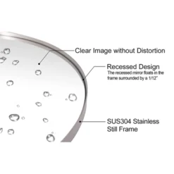 ANDY STAR Modern Decorative 24 X 36 Inch Oval Wall Mounted Hanging Bathroom Vanity Mirror With Stainless Steel Metal Frame, Brushed Silver -Umbra Home Decor Shop GUEST 4925a480 6445 4e0d 850b cee49d2207b4