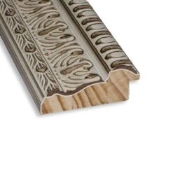 42" X 30" Non-Beveled Fair Baroque Cream Wood Wall Mirror - Amanti Art