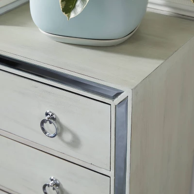 Glam Painted Wood And Mirror Chest White - Olivia & May 5 Glam Painted Wood And Mirror Chest White - Olivia & May - Image 5